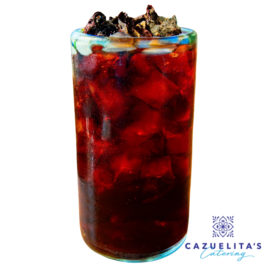 A refreshing glass of hibiscus agua fresca