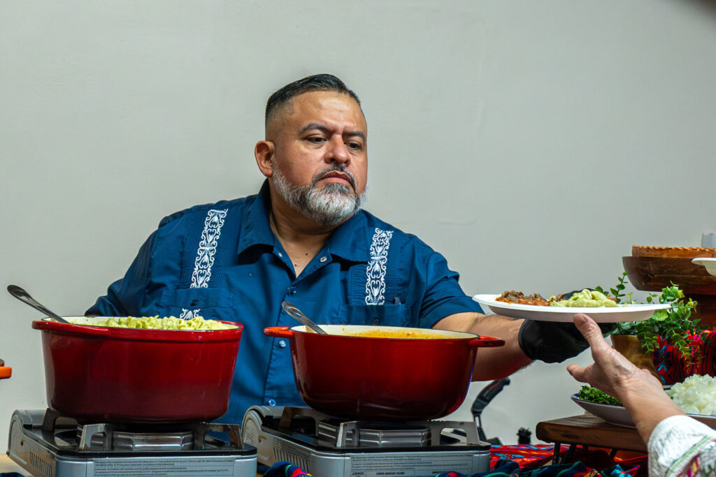 Catered Mexican food ready for guests